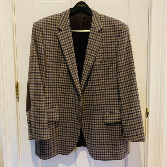 Hugo Boss Black Label "Dieselstrasse12 " side vented Check sport coat US 46 R - Picture 1 of 12